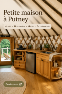 Tiny house cosy à Putney, montrant un design moderne et fonctionnel