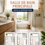 Une salle de bain moderne avec un agencement fonctionnel et esthétique.
