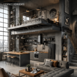Un appartement loft moderne avec des espaces ouverts et un design épuré.