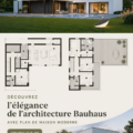 Une maison moderne au style Bauhaus avec des lignes épurées et un design fonctionnel.