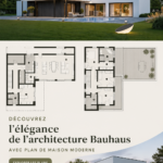 Une maison moderne au style Bauhaus avec des lignes épurées et un design fonctionnel.