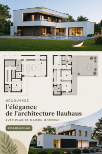 Une maison moderne au style Bauhaus avec des lignes épurées et un design fonctionnel.