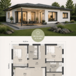Bungalow 125 au design Bauhaus, extérieur moderne avec lignes épurées