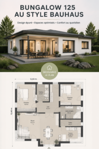 Bungalow 125 au design Bauhaus, extérieur moderne avec lignes épurées
