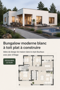 Bungalow moderne en style Bauhaus avec toit plat
