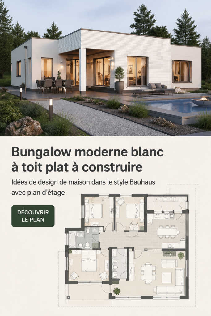Bungalow moderne en style Bauhaus avec toit plat