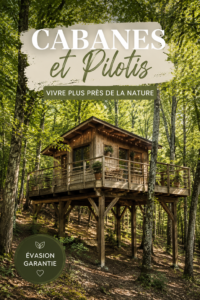 Cabanes modernes dans un jardin verdoyant