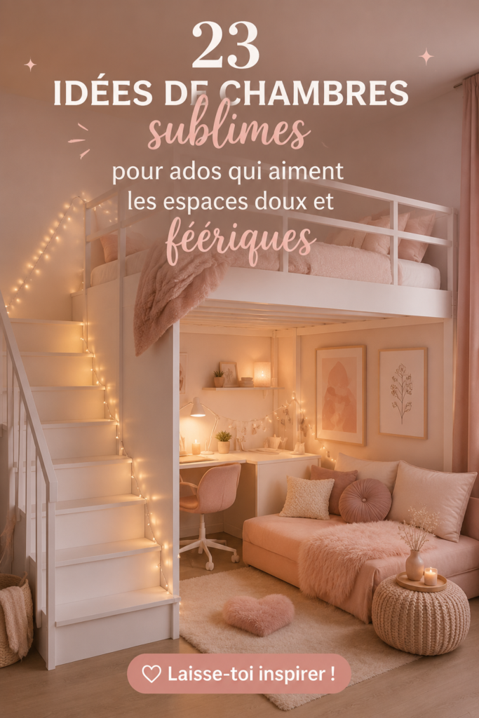 Chambre d'adolescente aux couleurs douces et apaisantes