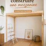 Lit mezzanine construit dans une chambre moderne avec un espace bureau en dessous