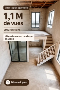 Une maison moderne avec un design épuré et chaleureux, mettant en avant l'utilisation de matériaux contemporains.