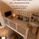 Chambre mezzanine moderne avec décoration chaleureuse et pratique
