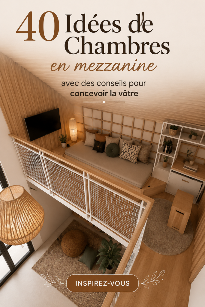 Chambre mezzanine moderne avec décoration chaleureuse et pratique