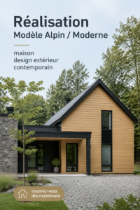 Maison moderne de style alpin avec un design extérieur chaleureux