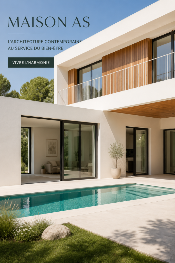 Vue extérieure de la maison AS par Jorge Bibiloni, mettant en avant son design moderne et accueillant.