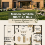 Maison familiale en bois de 105m² avec une terrasse lumineuse