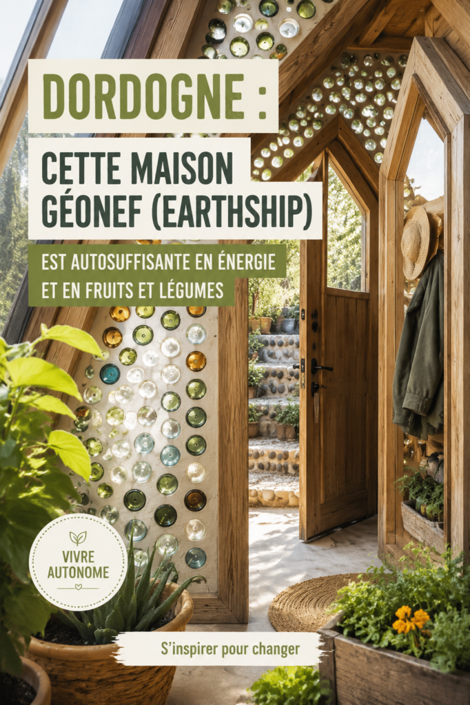 Maison géonef en Dordogne, un exemple d'autosuffisance en énergie et en agriculture.