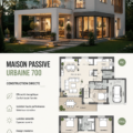 Vue d'une maison passive moderne à Citylife, mettant en avant son design écologique et son efficacité énergétique.