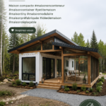 Maison container moderne avec espace extérieur en bois