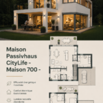 Vue de la Passivhaus CityLife, un projet d'habitat durable en milieu urbain.