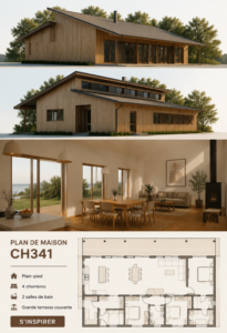 Plan de maison moderne CH341 avec un design accueillant
