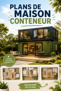Maison en conteneur moderne, mélangeant esthétique et durabilité.