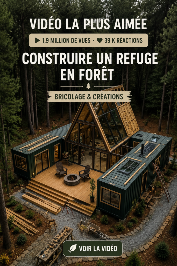 Un refuge forestier en bois entouré d'arbres, idéal pour se ressourcer