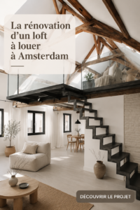 Loft moderne rénové à Amsterdam avec un espace ouvert et lumineux.