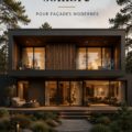 Façade moderne en bois sombre sur une maison contemporaine