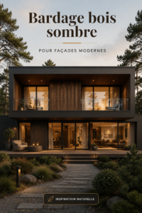 Façade moderne en bois sombre sur une maison contemporaine