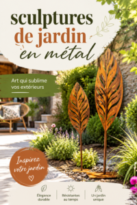 Sculptures en métal élégantes dans un jardin design