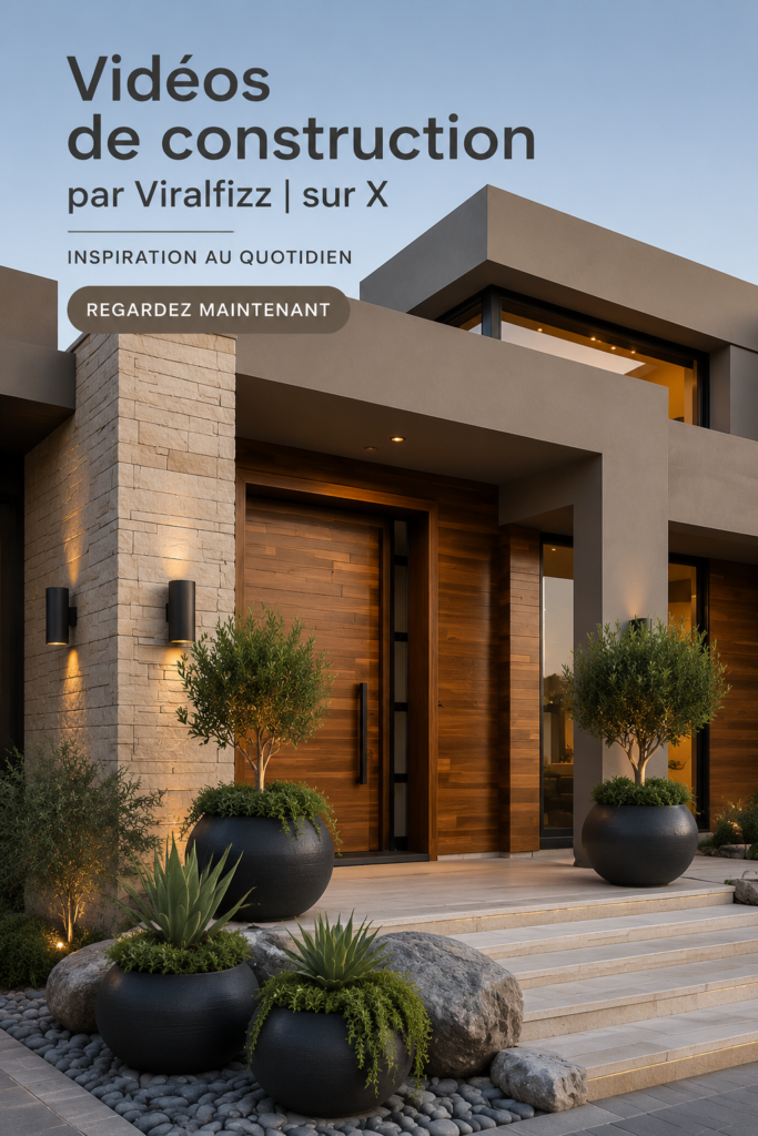 Un écran montrant des vidéos de construction captivantes sur Viralfizz