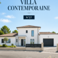Vue extérieure d'une villa contemporaine avec un design moderne et des espaces ouverts.