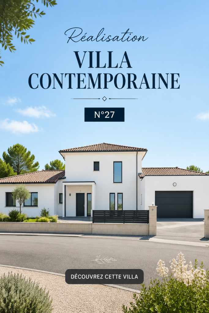 Vue extérieure d'une villa contemporaine avec un design moderne et des espaces ouverts.