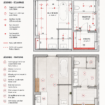 Salle de bain moderne et spacieuse avec un usage judicieux de l'espace.