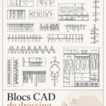 Vue d'un espace intérieur avec des éléments de décoration extérieure et blocs CAD illustratifs