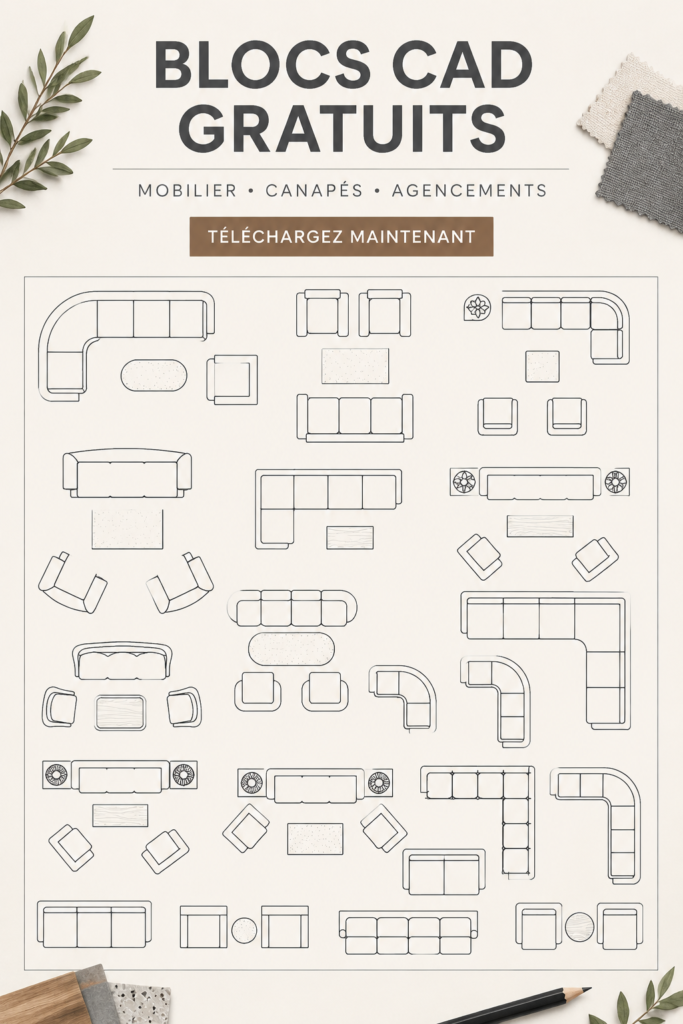 Blocs CAD gratuits pour concevoir des tables modernes