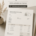 Modèle de budget d'architecture sur Canva