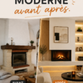 Transformation d'une cheminée moderne élégante avant et après la rénovation.