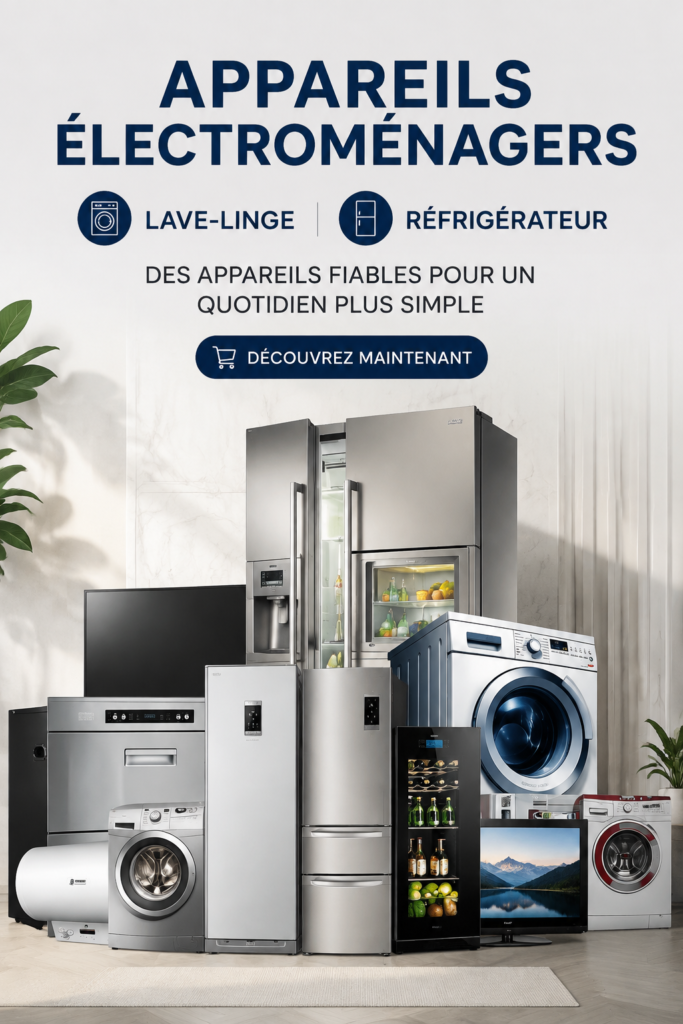 Appareils électroménagers modernes dans une cuisine élégante.