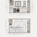 Une maison moderne avec une disposition des installations bien organisée et fonctionnelle.