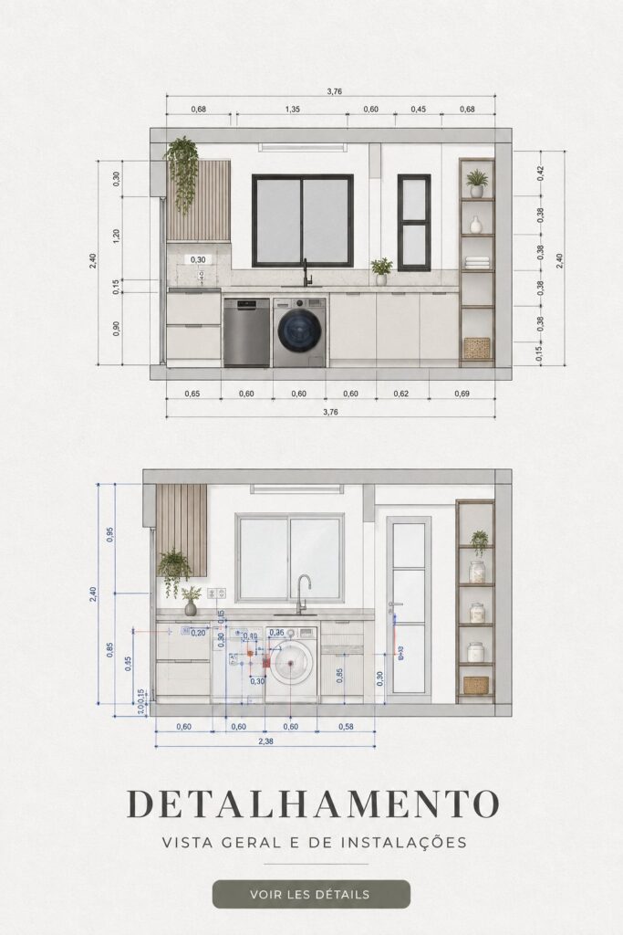 Une maison moderne avec une disposition des installations bien organisée et fonctionnelle.