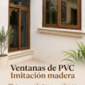 Fenêtre en PVC imitation bois dans une maison moderne