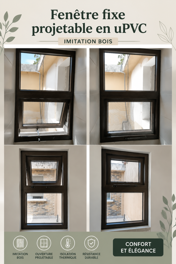 Fenêtres en uPVC imitation bois au design élégant