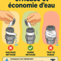 Maison avec des dispositifs économiseurs d'eau installés.