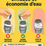 Maison avec des dispositifs économiseurs d'eau installés.