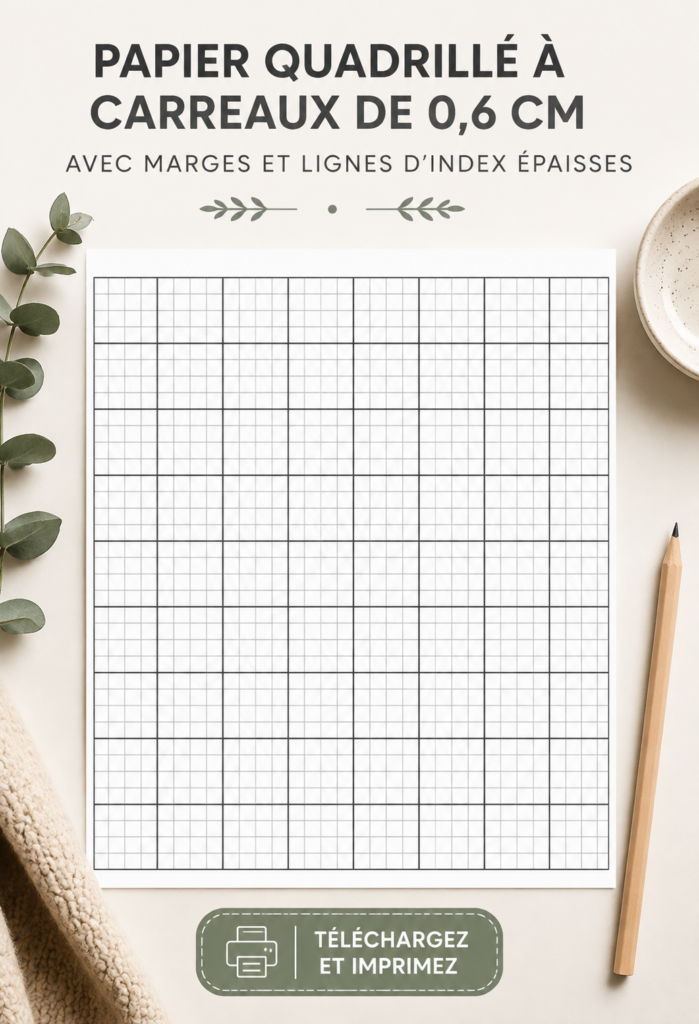 Papier à carreaux imprimable gratuit pour projets de rénovation