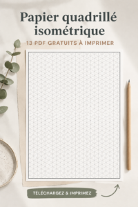 Modèle de papier quadrillé isométrique en papier imprimable