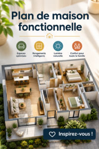 Plan de maison fonctionnelle moderne et accueillante