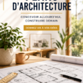 Un plan d'architecture moderne et chaleureux pour une maison familiale.