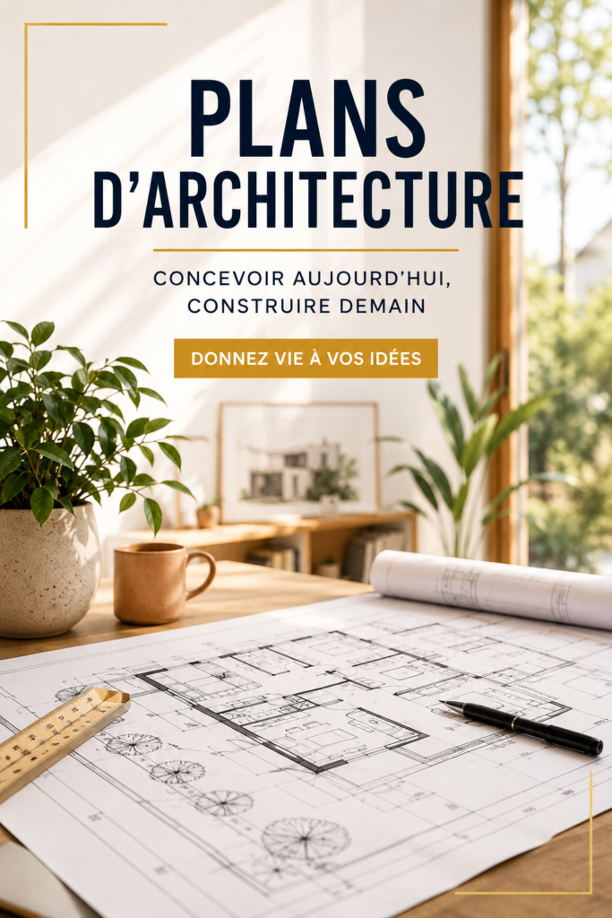 Un plan d'architecture moderne et chaleureux pour une maison familiale.